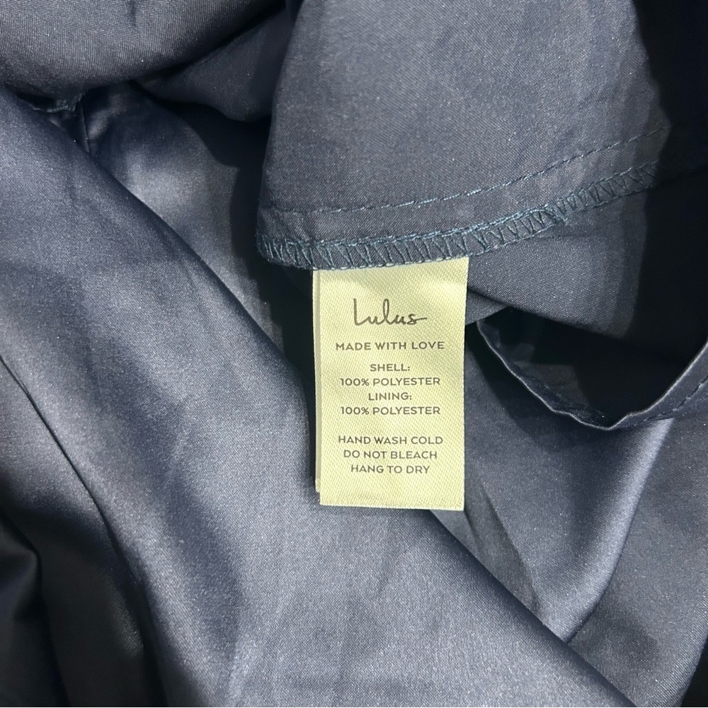 Lulus Law of Attraction Navy Blue One-Shoulder Asymmetrical Midi Dress, Size XS - Picture 13 of 13